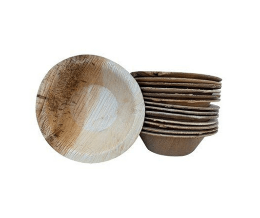 Eco-Friendly Palm Leaf Dip Bowls – 5″ (Pack of 25)