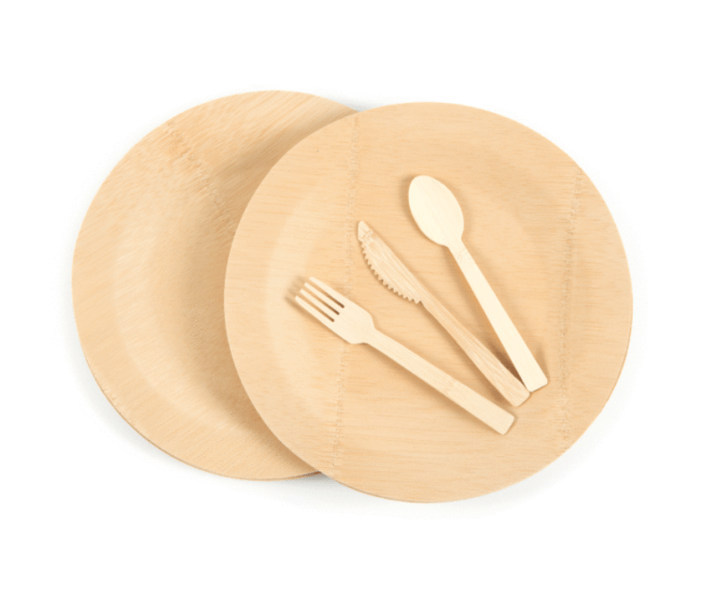 Eco-Friendly Large Round Bamboo Plates – Set of 25 - Image 2