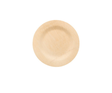 Eco-Friendly Large Round Bamboo Plates – Set of 25