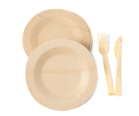 Eco-Friendly Small Round Bamboo Plates – Set of 25