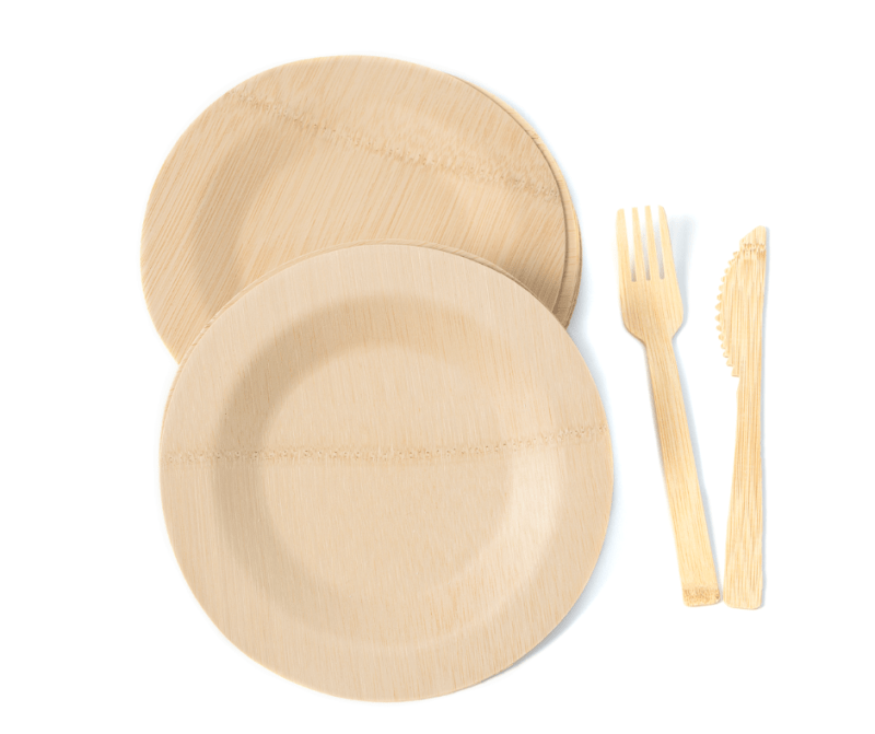 Eco-Friendly Small Round Bamboo Plates – Set of 25