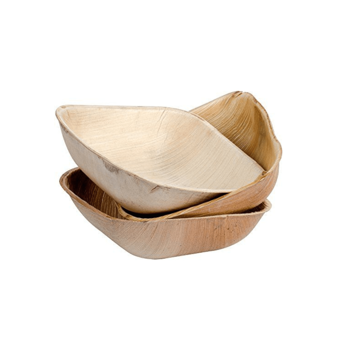 Eco-Friendly Palm Leaf Square Dip Bowls – 5″ (Pack of 25)